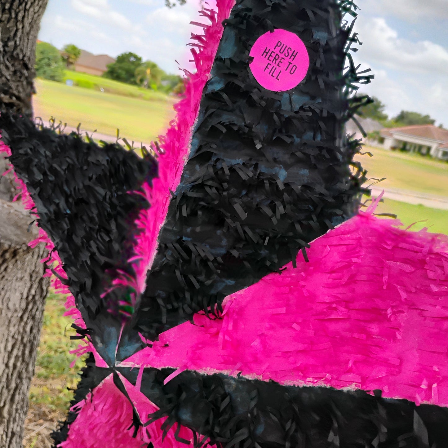 36" Pink & Black Star Pinata
